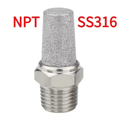 M5 1/8" 1/4" 3/8" 1/2" -2" BSP NPT Male Pneumatic Air 304 316 Stainless Steel Exhaust Muffler Silencers Fitting Noise Filter-BOLTTE