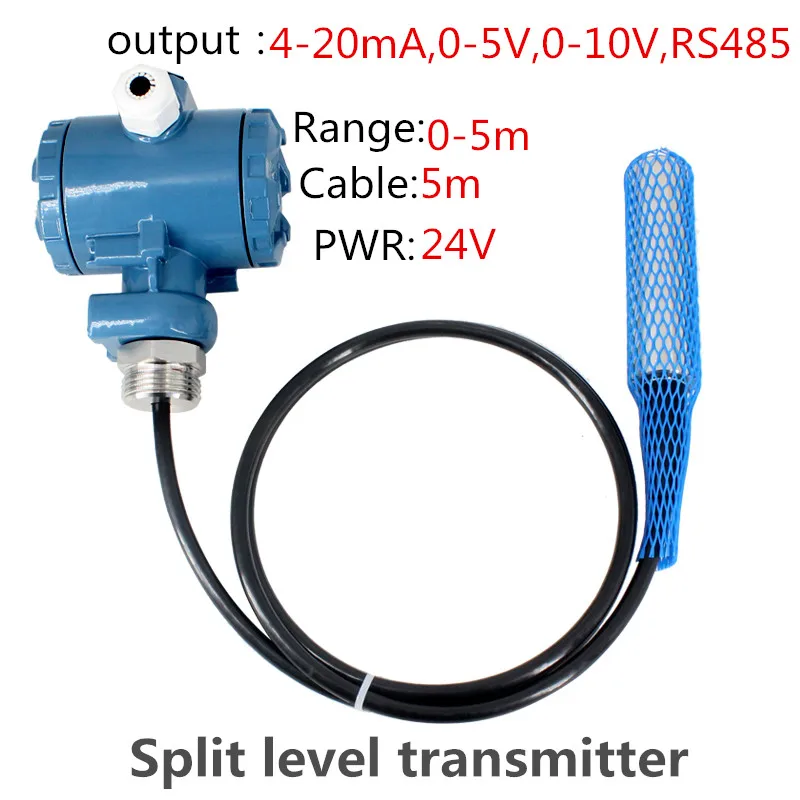 Split Submersible Water Level Pressure Sensor Transducer Liquid Level Transmitter 4-20mA 1-5V 0-10V RS485 QDY60A-BOLTTE