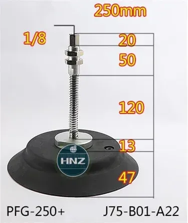 Vacuum suction cup hardware support set PFG-120-250 top air inlet metal rod A18 / A22