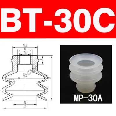 10pcs Vacuum Chuck Pneumatic Components MP BT Industrial Silicone Strong Suction Cups Nozzle Large Head Red White Triple Layer-BOLTTE