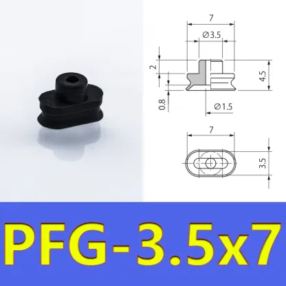 Long Oval Suction Cup Manipulator Accessories Vacuum Suction Cup Industrial Pneumatic Accessories Powerful Suction Nozzle PWG