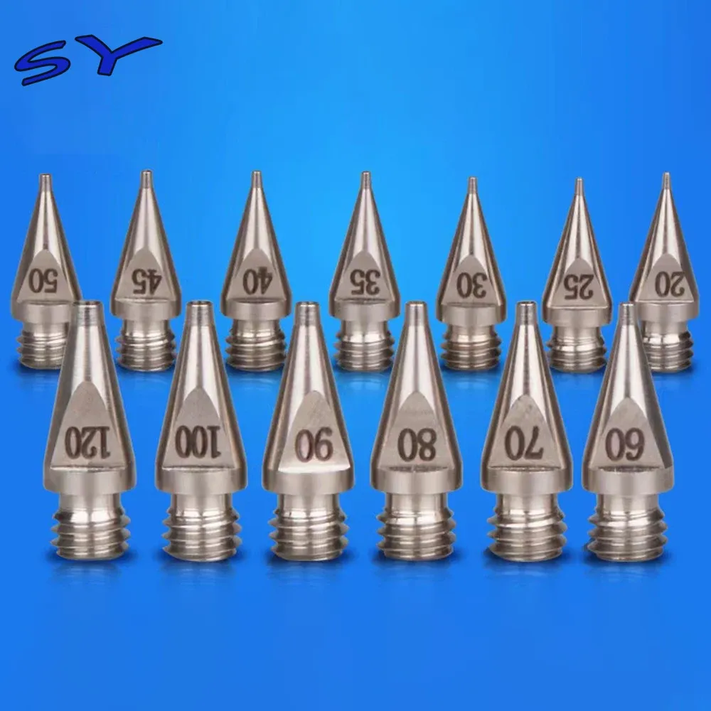 SY High Precision One-Piece Glue Dispensing Needle, Double Thread Tapered Needle Tip Integrated Conical, 304Stainless Steel-BOLTTE