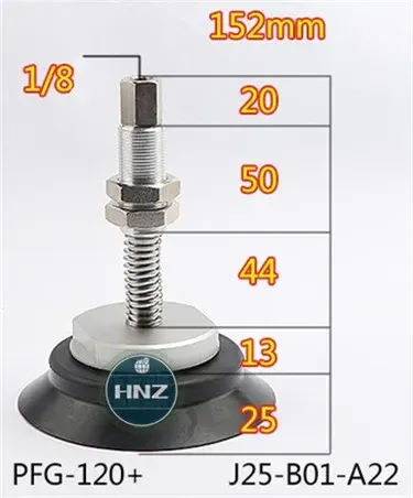 Vacuum suction cup hardware support set PFG-120-250 top air inlet metal rod A18 / A22