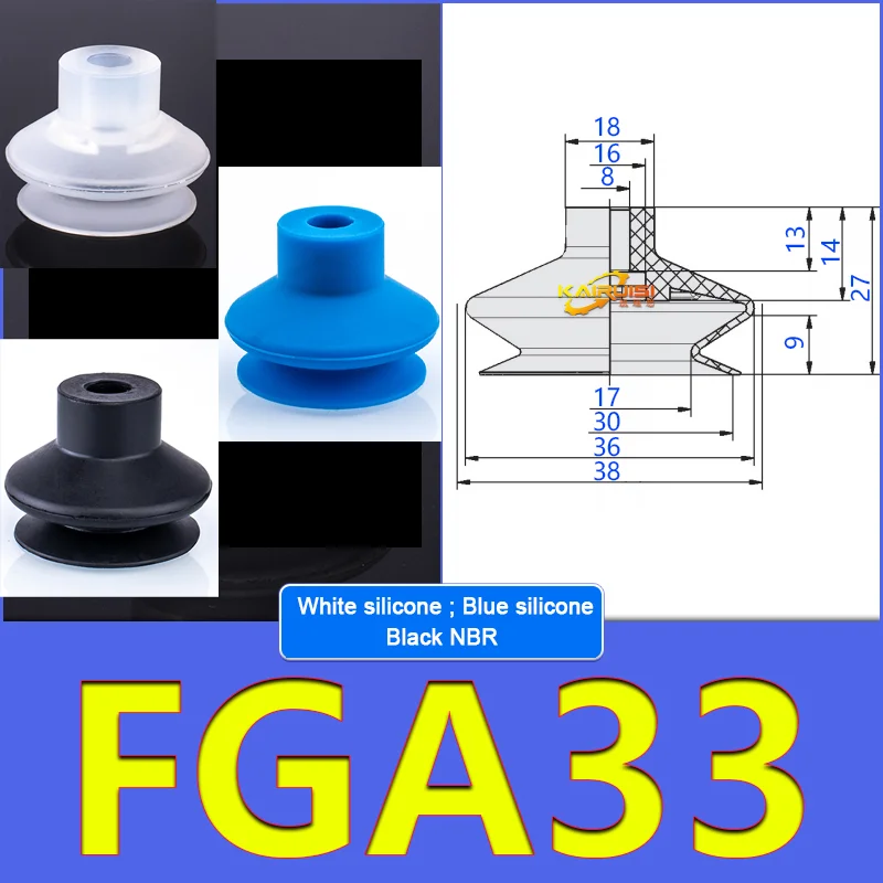 5pcs FGA Series Vacuum Suction Cups, corrugated vacuum suction cup nozzle FGA11/14/16/20/22/25/33/43/53/78-BOLTTE