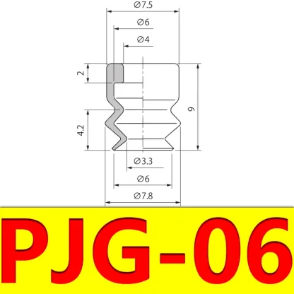 Vacuum Suction Cup Robot Accessories Double Layer Silicone Material Powerful Suction Nozzle Industrial Heavy Duty PJG-BOLTTE