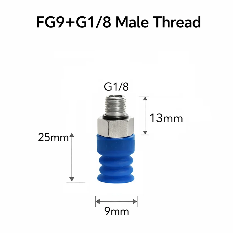 10PCS Pneumatic Vacuum Sucker FG Series with Fittings M5/G1/8 /G1/4 Silicone Suction Cup Injection Molding Machine Accessories-BOLTTE