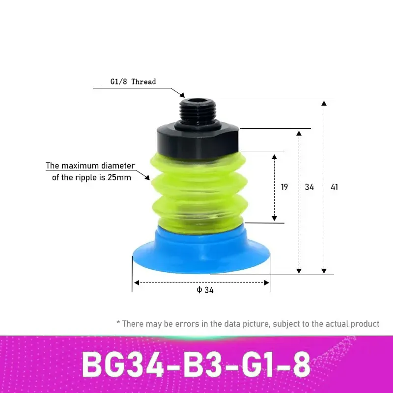 Pneumatic Vacuum Suction Cup Multi-layer Imported PU Soft Packaging Liquid Bag Opening Sucker Automation Manipulator Accessory-BOLTTE