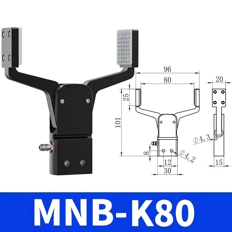 MINIB With Sensor Flat patch and Wide open grab  Air Cylinder Robotic Pneumatic Mini Robot Gripper Clamp-BOLTTE