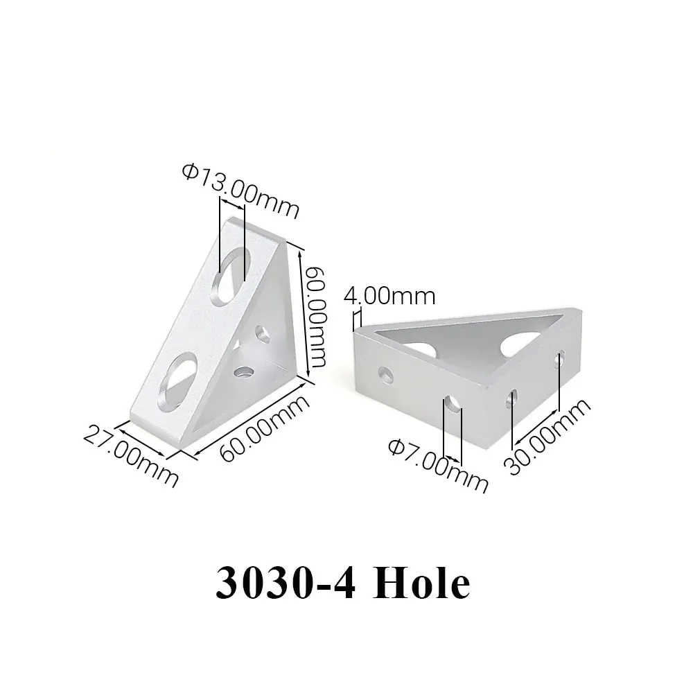 4Pcs/Lot Aluminum Profile Right Angle Triangle Block Triangle Connector Bracket for 2020 3030 4040 4545 2040 3060 Alu Profiles