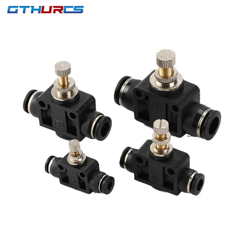 Black Pneumatic Fitting Pipe Connector Quick Release Coupling 4mm 6mm 8mm 10mm 12mm PU PV PE HVFF PY Tube Connectors-BOLTTE