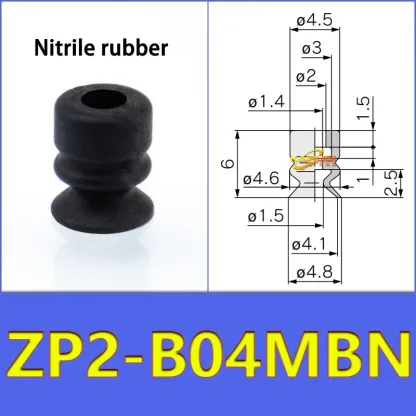 5pcs/pack ZP2 Series Bellow Vacuum Suction Cup  ZP2-B04/06/08/10/15/20MBS/N B06MB Gripper-BOLTTE