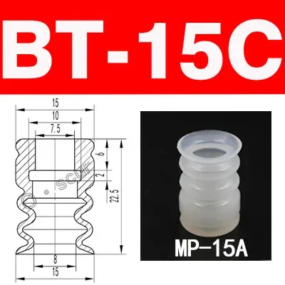 10pcs Vacuum Chuck Pneumatic Components MP BT Industrial Silicone Strong Suction Cups Nozzle Large Head Red White Triple Layer-BOLTTE