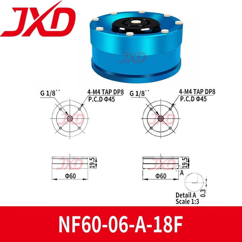 JXD Bernoulli Gripper NF20-06-A-M5F NF40-06-A-18F NF60-06-A-18F Aluminum Alloy Metal Non-contact Vacuum Suction Cup-BOLTTE