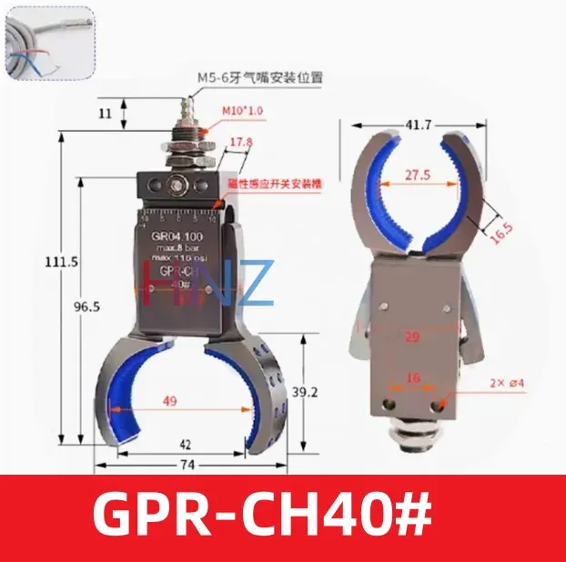 Robot Pipe Round Preform Clamp with Magnetic Induction Mini Pneumatic Clamp GPR-CH30/40/50/60