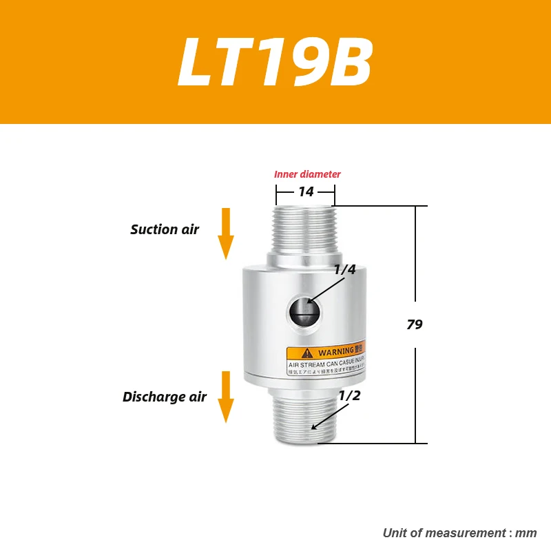 Large flow pneumatic feeding suction vacuum conveying amplifier generator ZH10 20 30 40-B-X185 LT100A LT16A LT19A LT25A LT76A-BOLTTE