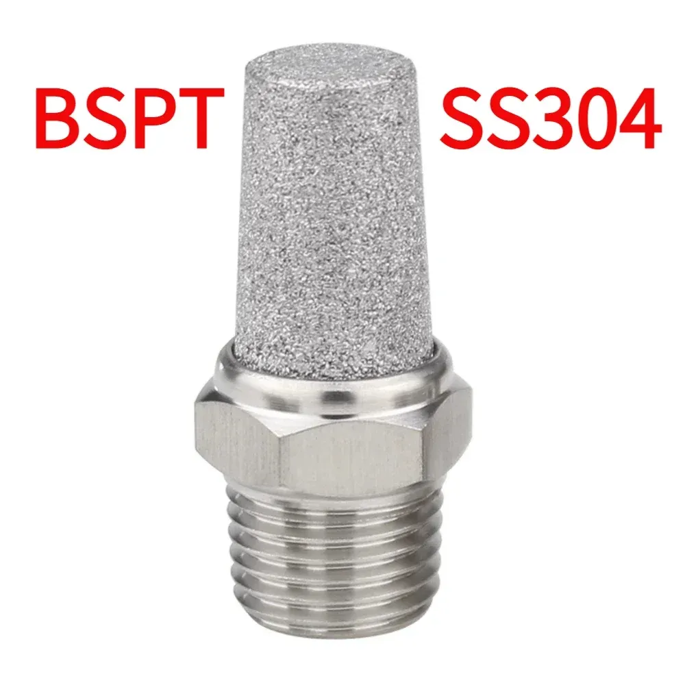M5 1/8" 1/4" 3/8" 1/2" -2" BSP NPT Male Pneumatic Air 304 316 Stainless Steel Exhaust Muffler Silencers Fitting Noise Filter-BOLTTE
