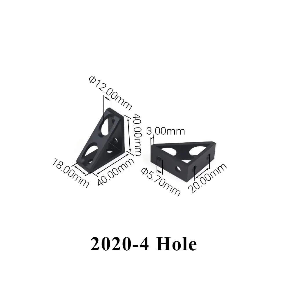 4Pcs/Lot Aluminum Profile Right Angle Triangle Block Triangle Connector Bracket for 2020 3030 4040 4545 2040 3060 Alu Profiles