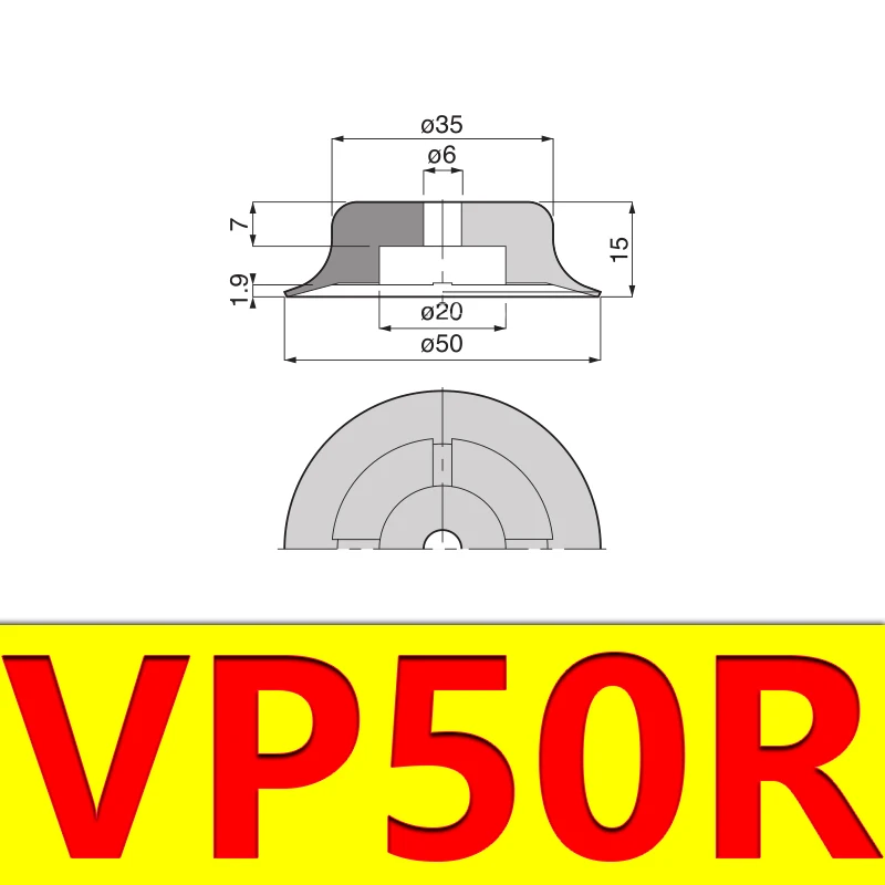  Manipulator Accessories Flat Vacuum Suction Cup Powerful Nozzle Industrial Pneumatic Accessories VP-R-BOLTTE