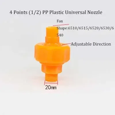 Universal Fan Shaped Conical Nozzle for Electroplating Cleaning Spray Nozzle PP Plastic Nozzle