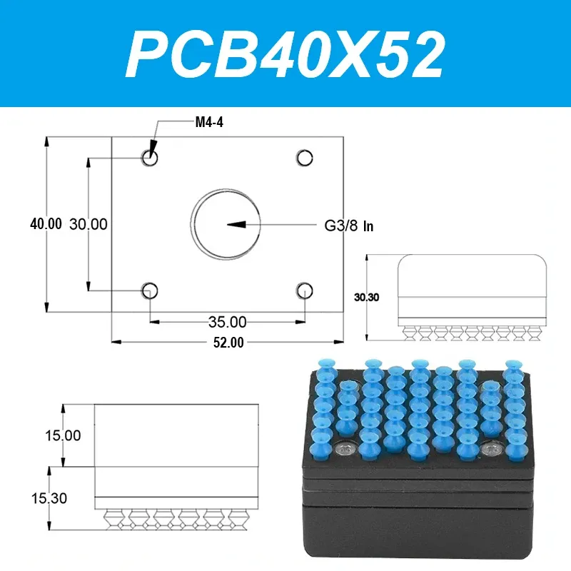 Manipulator vacuum suction cup PCB circuit board 40 width suction with hole special-shaped hollow workpiece gripper pneumatic