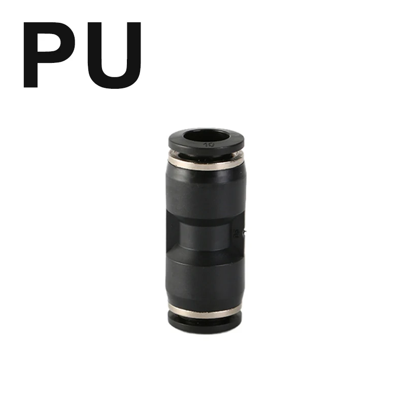 Black Pneumatic Fitting Pipe Connector Quick Release Coupling 4mm 6mm 8mm 10mm 12mm PU PV PE HVFF PY Tube Connectors-BOLTTE
