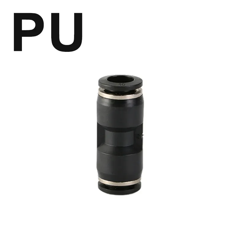 Black Pneumatic Fitting Pipe Connector Quick Release Coupling 4mm 6mm 8mm 10mm 12mm PU PV PE HVFF PY Tube Connectors-BOLTTE