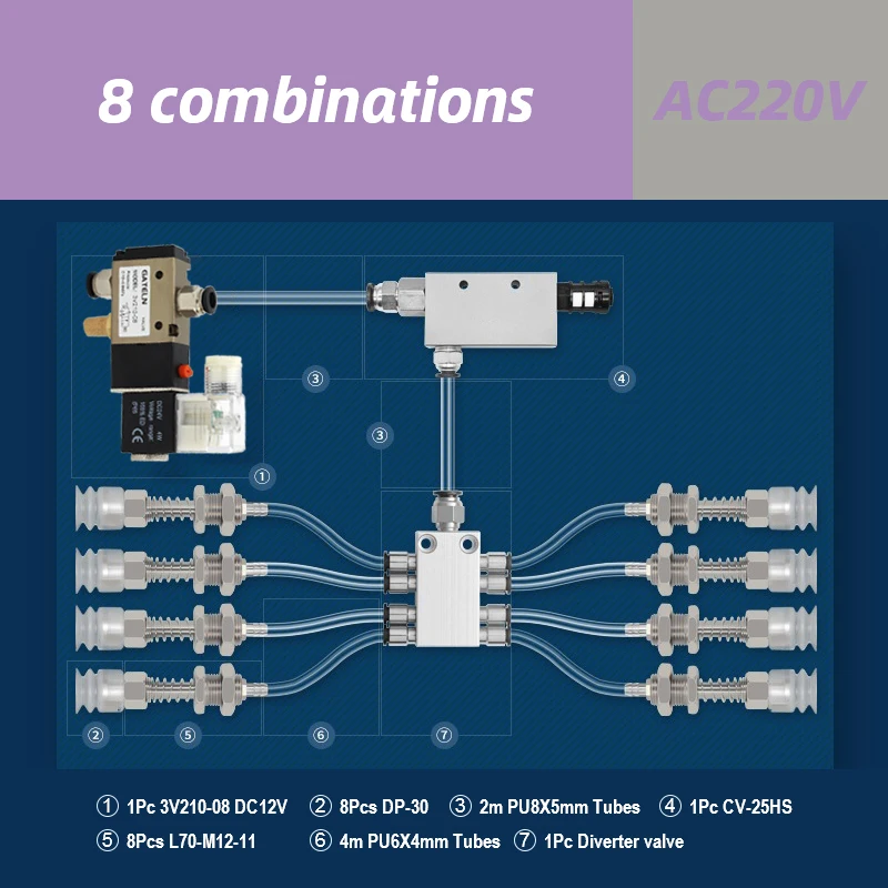 Manipulator Vacuum Suction Cup Set Suction Cup Assembly Pneumatic Sucker Mechanical Injection Molding Machine Accessories