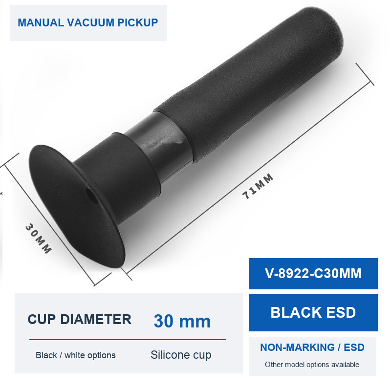 V-8922-C30MM Black ESD product photo and dimensions
