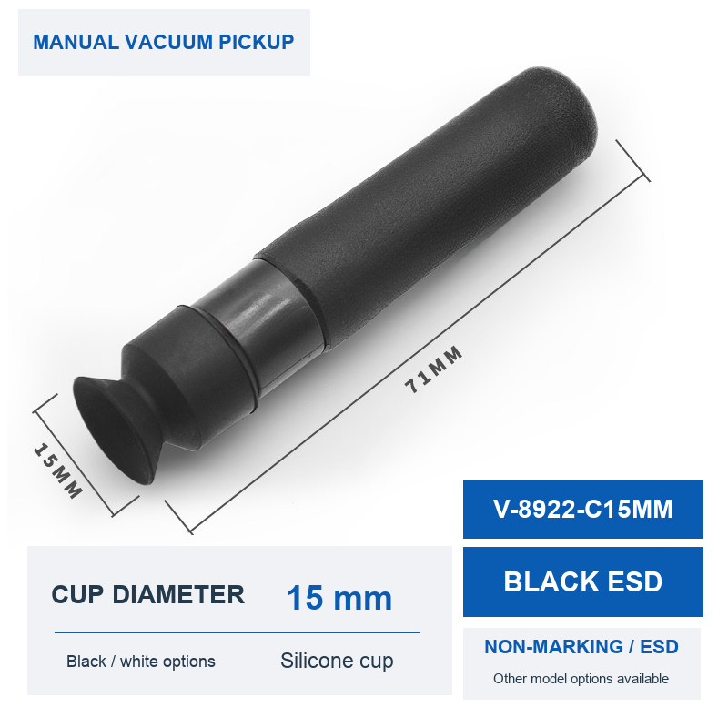 V-8922-C15MM Black ESD product photo and dimensions