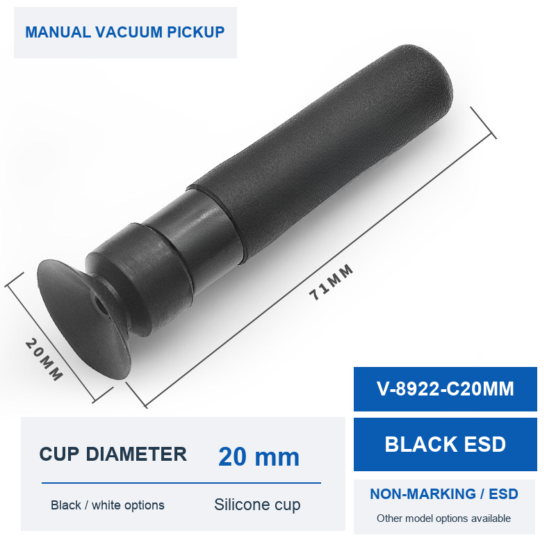 V-8922-C20MM Black ESD product photo and dimensions