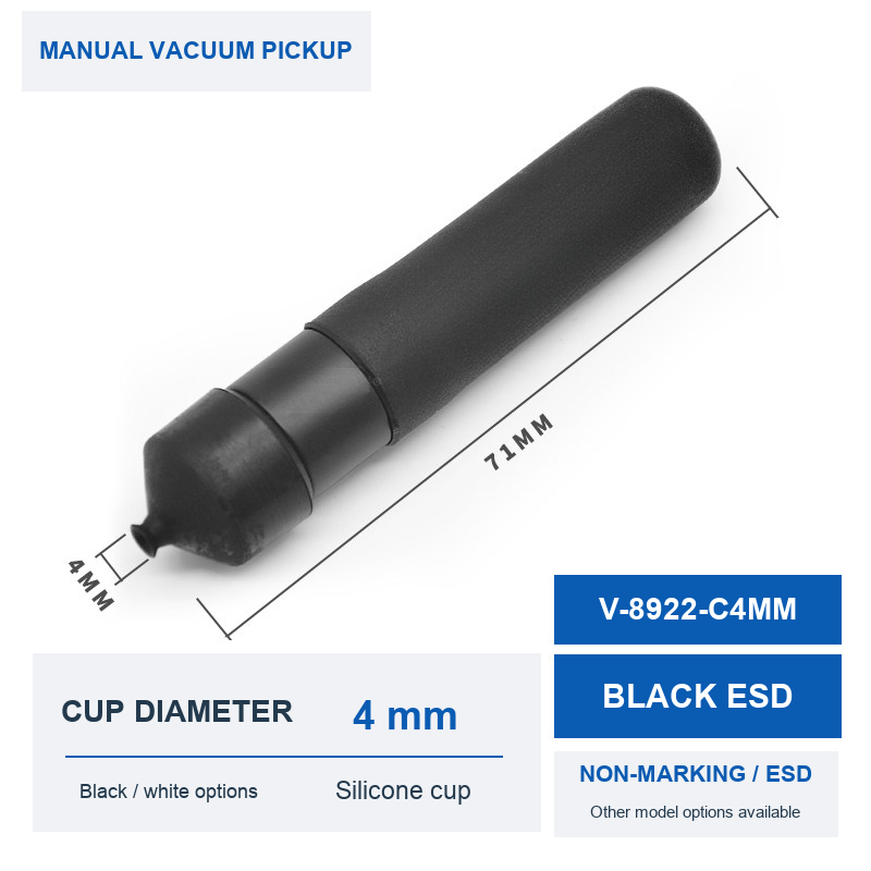 V-8922-C4MM Black ESD product photo and dimensions