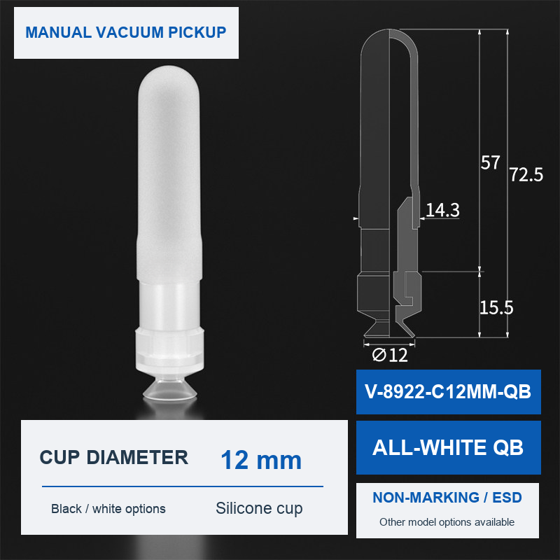 V-8922-C12MM-QB All-White QB product photo and dimensions