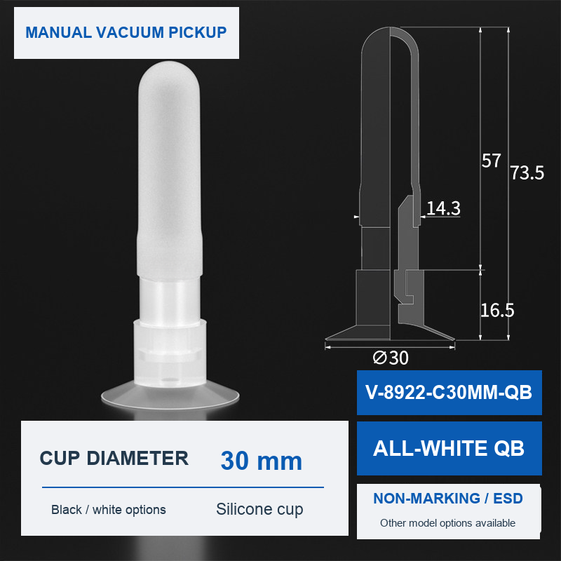 V-8922-C30MM-QB All-White QB product photo and dimensions
