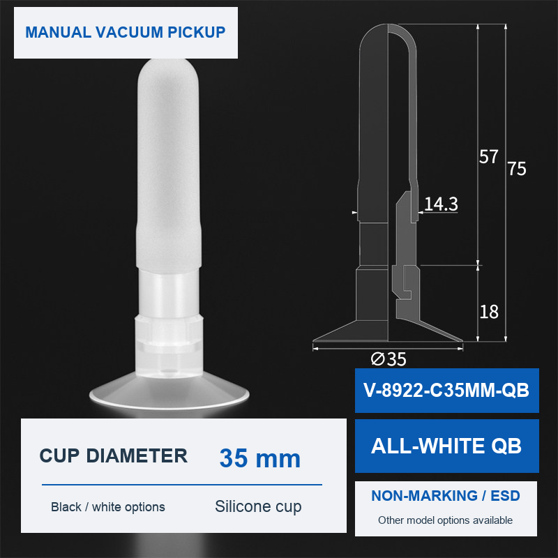 V-8922-C35MM-QB All-White QB product photo and dimensions