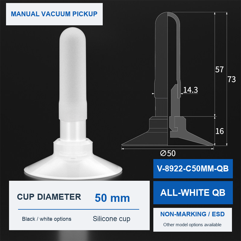 V-8922-C50MM-QB All-White QB product photo and dimensions