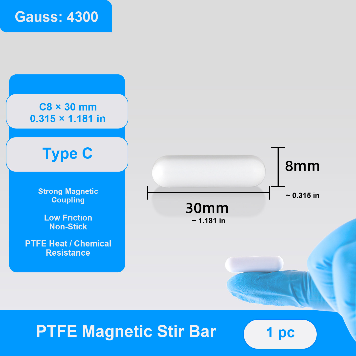 C8x30 mm (0.315x1.181 in) original nominal mm/in photograph