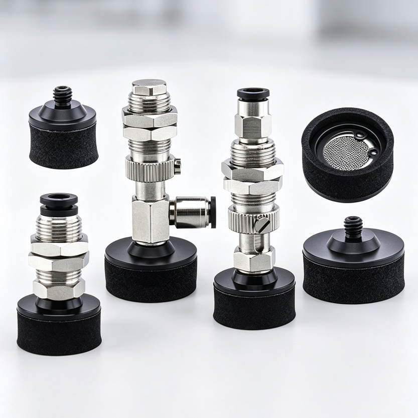 J-WEP / J-WET Sponge Vacuum Cups — D10–D50, 4 Mount Types