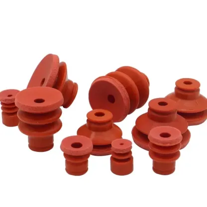 10 PCS Vacuum Suction Cup with Sponge Traceless for Injection Molding Machine Red Silicone 8mm Mounting Hole Manipulator Sucker