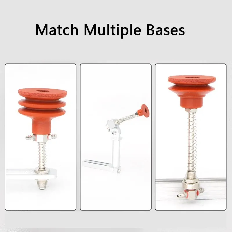 10 PCS Vacuum Suction Cup with Sponge Traceless for Injection Molding Machine Red Silicone 8mm Mounting Hole Manipulator Sucker