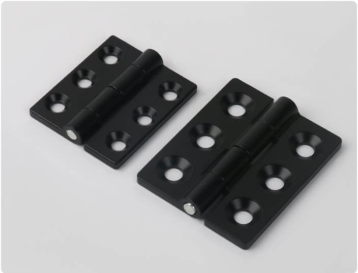 Original black-finish hinge front and rear views