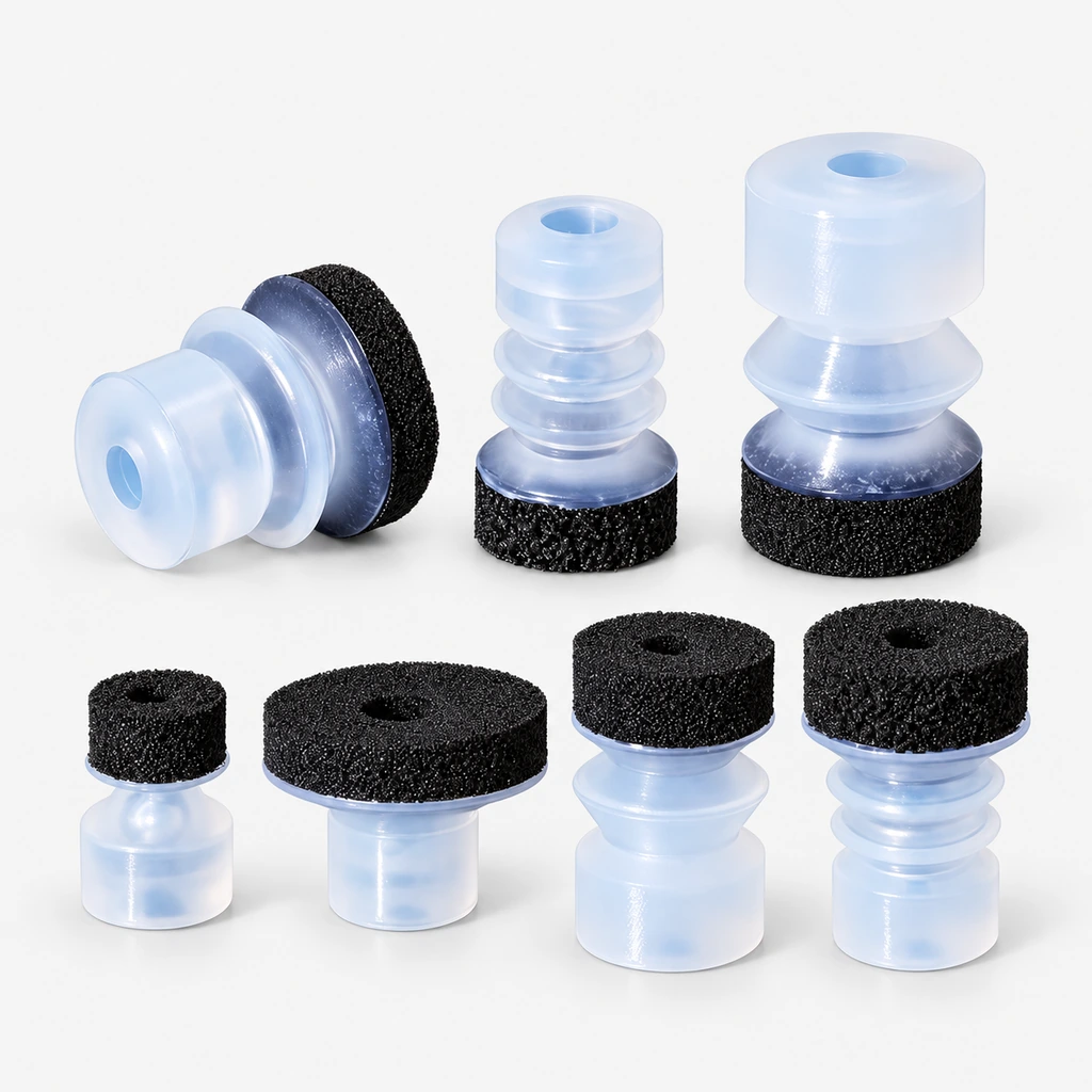 Small-Head Black Foam Vacuum Suction Cups | SP, DP & MP