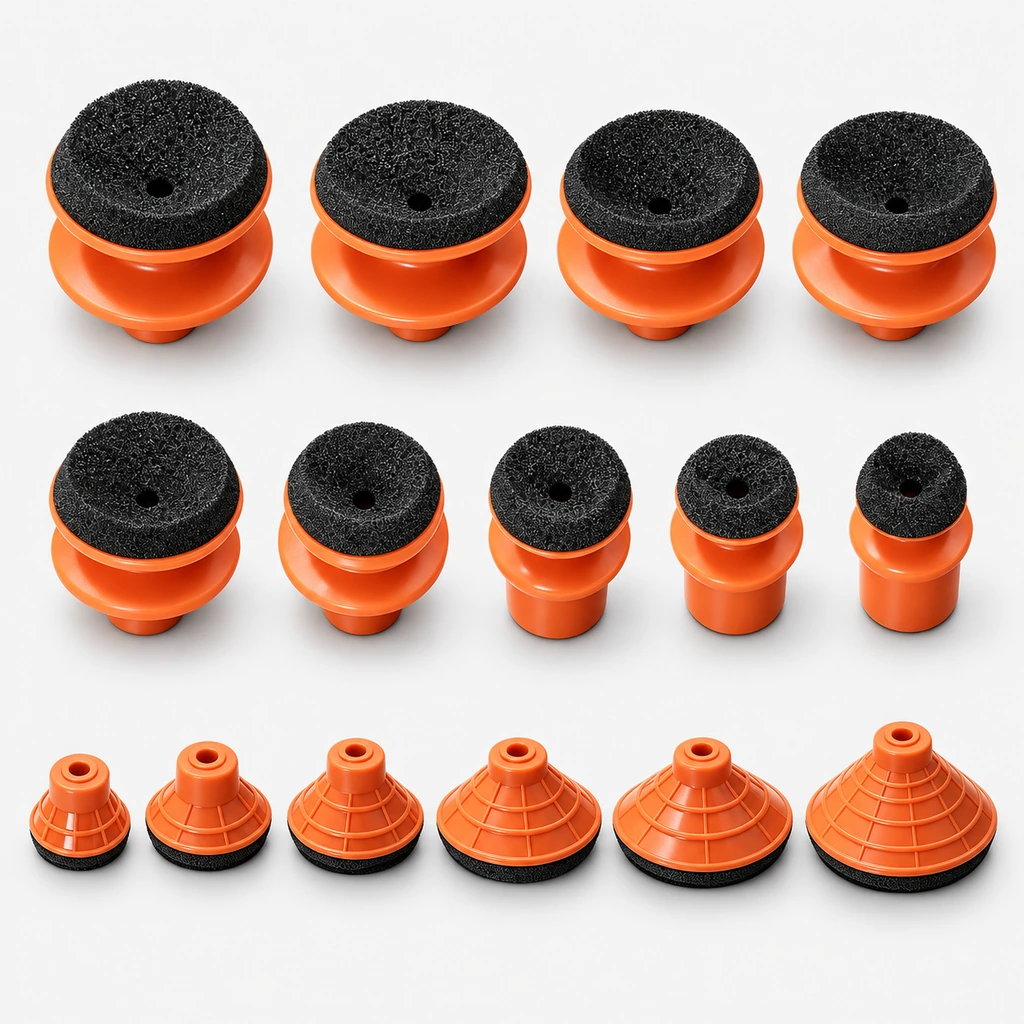 G & T Series Silicone Vacuum Suction Cups | Black Foam