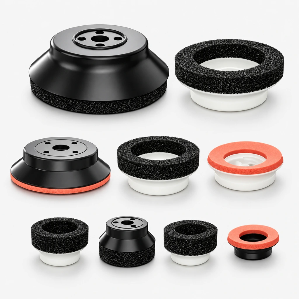 ZP HN/HS Foam Vacuum Suction Cups | Black & Red