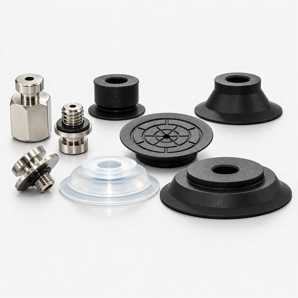 ZP2-B Series Flat Vacuum Suction Cups and Mounting Fittings
