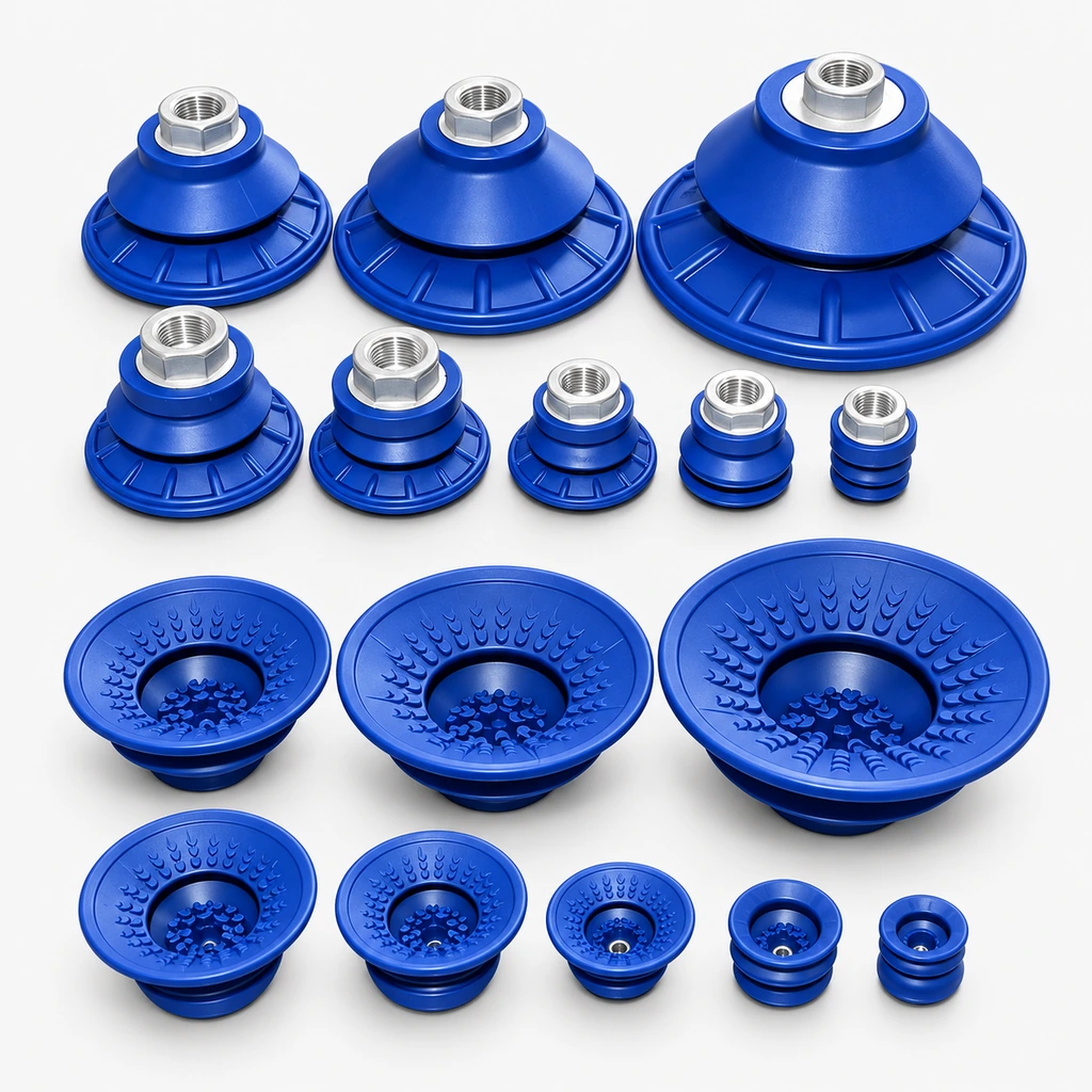 SAB Series NBR Bellows Vacuum Suction Cups with Threaded Fittings