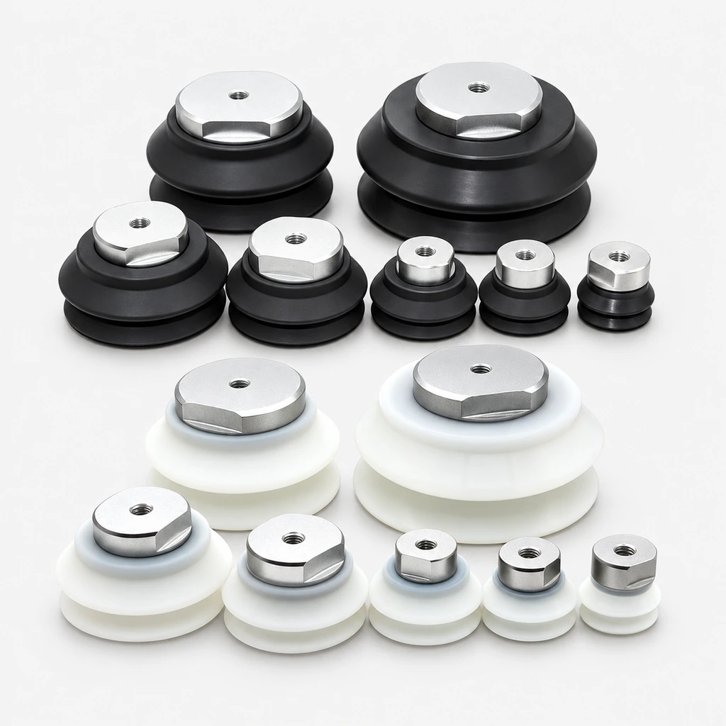 ZPT Heavy-Duty Bellows Silicone and Nitrile Rubber Vacuum Suction Cups
