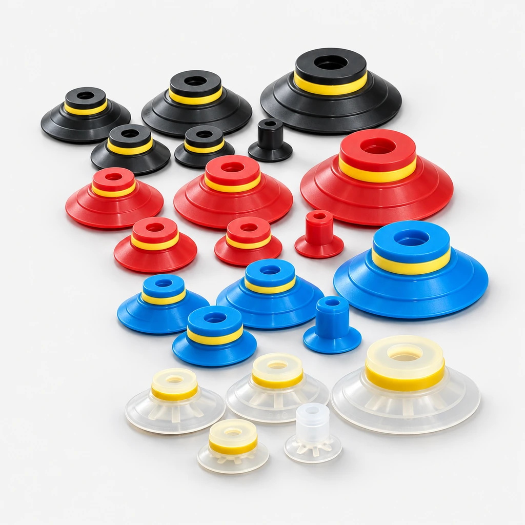 VF Series Silicone and Nitrile Rubber Vacuum Suction Cups