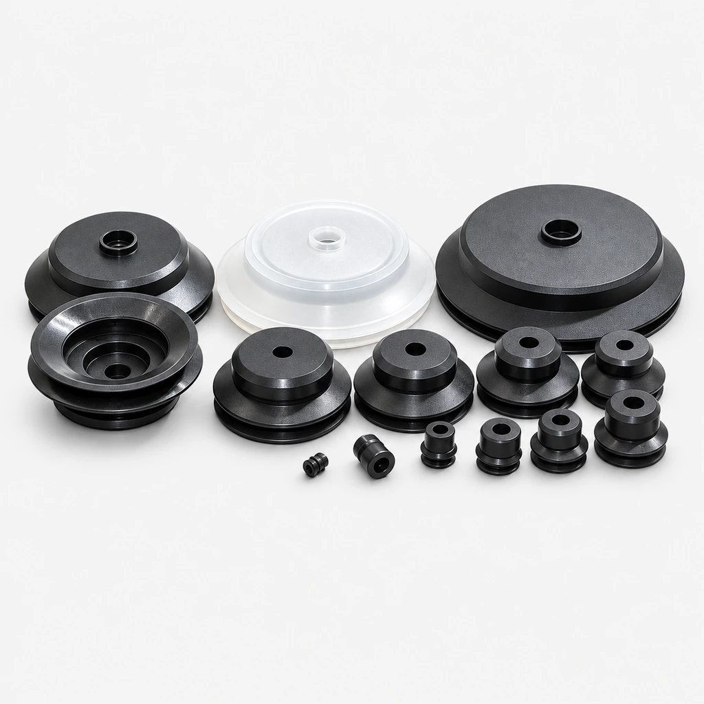 PJG Series Double-Bellows Silicone and Nitrile Rubber Vacuum Cups