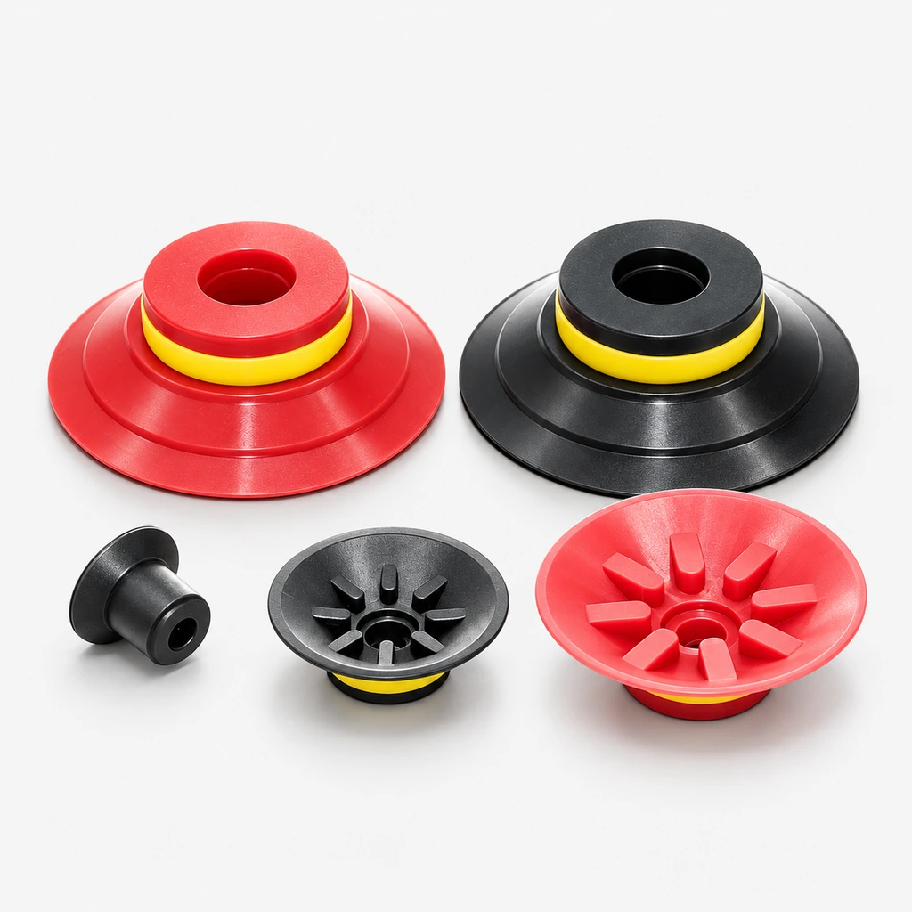 F-2 Corrugated Vacuum Suction Cups - Silicone & Nitrile Rubber