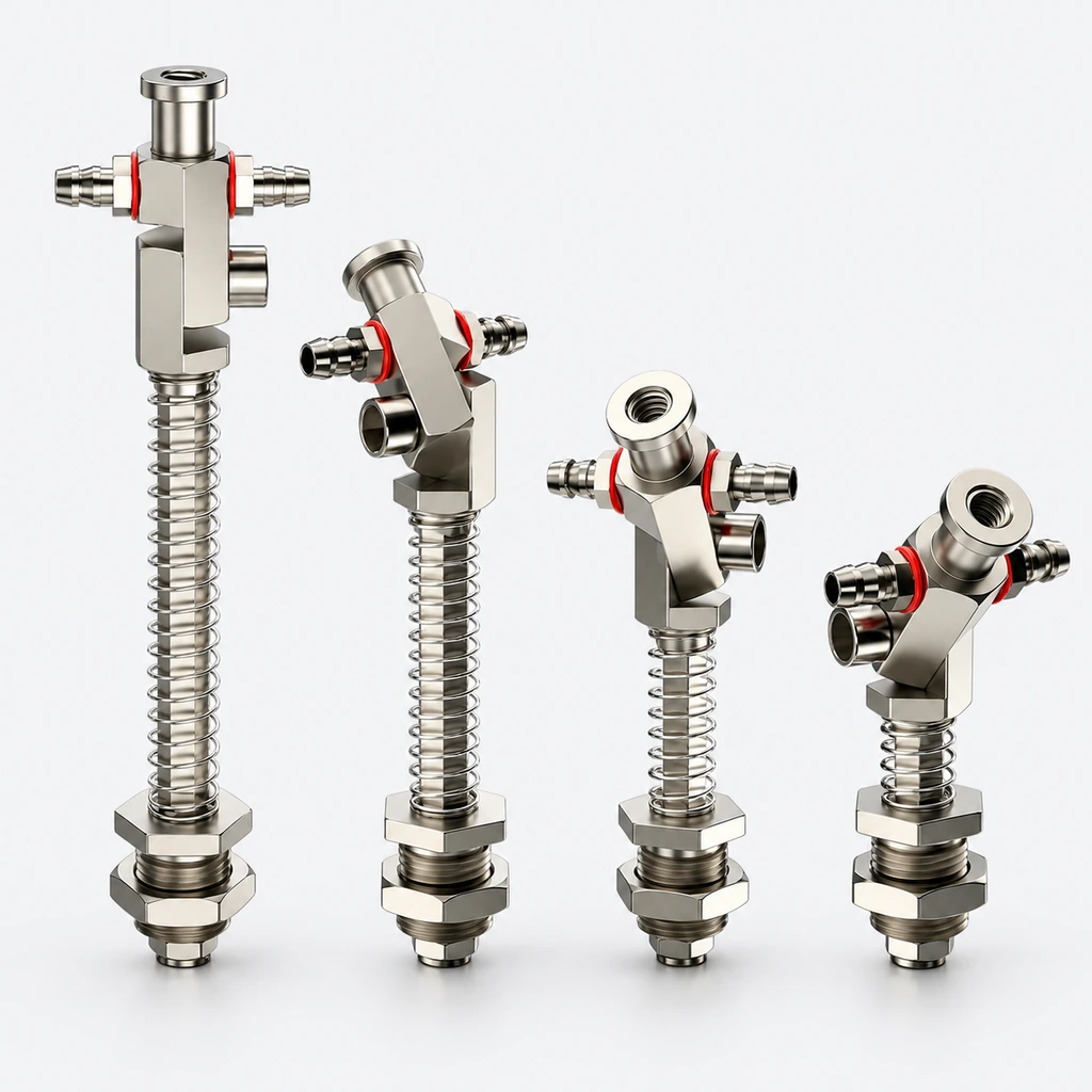 M10/M12 180° Adjustable Swivel Vacuum Cup Holders with Spring Buffer